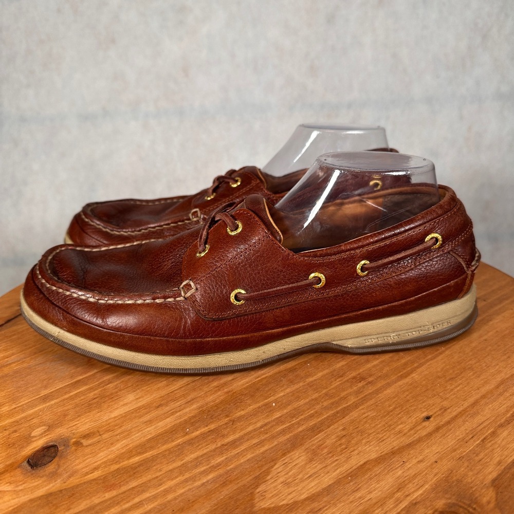 Sperry Top-Sider Billfish Boat Shoes Mens 11M Tan Leather Fair Condition 0579060 - Picture 9 of 16